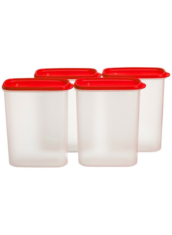 Tupperware Plastic Tupin Smart Saver Storage Containers (2.3 L, Red) - Set of 4