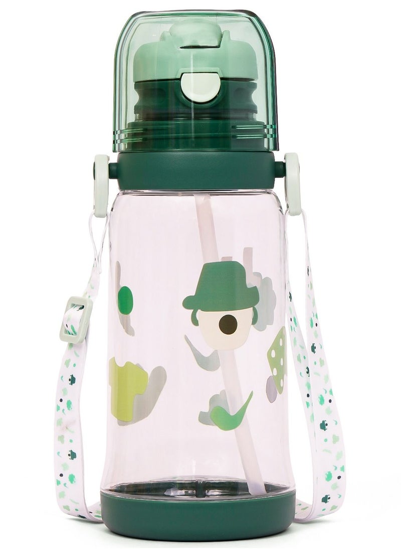 Eazy Kids Water Bottle 600ml With Straw - Green  - Image 1