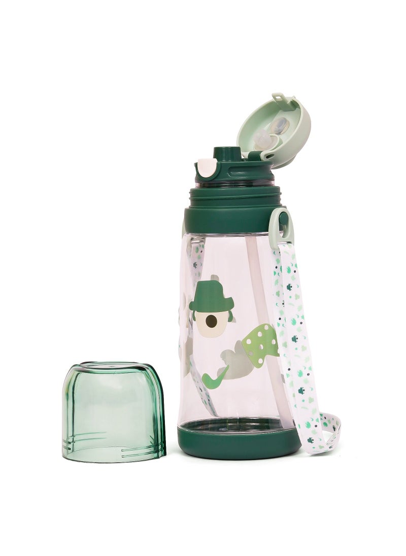 Eazy Kids Water Bottle 600ml With Straw - Green  - Image 5