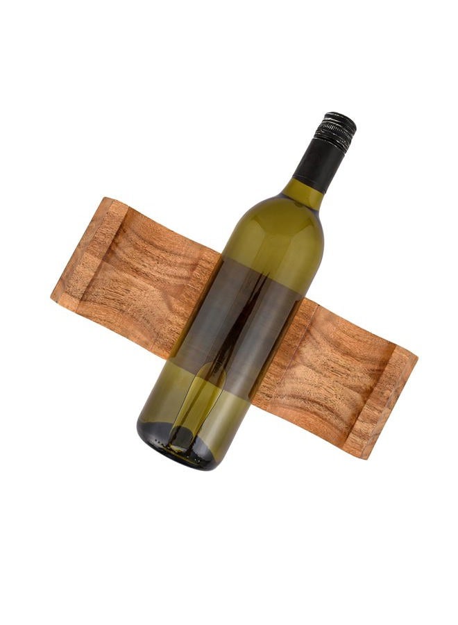 EDHAS Tabletop Wine Racks Acacia Wood 3 Bottles Wine Storage Cabinet Shelf Organizer for Home Décor, Bar and Pantry (12" X 4" X 1") - Image 4