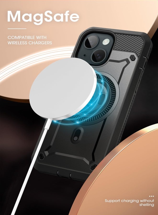 SUPCASE for iPhone 15 Plus Case with Stand, [Compatible with MagSafe] [Built-in Screen Protector & Belt Clip] [Military-Grade Drop Protection] Magnetic Phone Case for iPhone 15 Plus, Black - Image 3