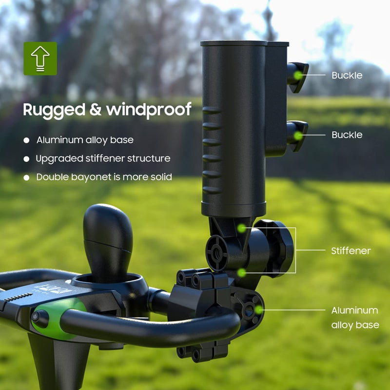 10L0L Heavy Duty Golf Push Cart Umbrella Holder, Aluminium Alloy Base Super Strong Windproof, Universal Umbrella Stand for Mobility Scooter, Stroller, Wheelchair, Beach Chair - Image 3