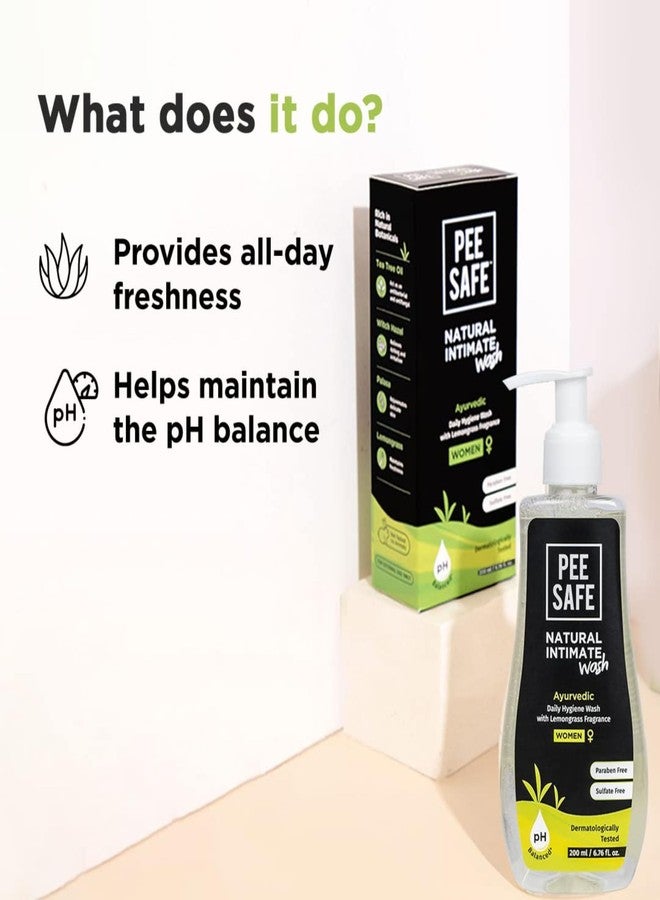 Pee Safe Natural Intimate Wash for Women | Ayurvedic pH-Balanced Feminine Wash with Lemongrass | Daily Freshness & Odor-Control Comfort | Paraben & Sulfate Free | 6.76 Fl Oz (200ml - Image 3