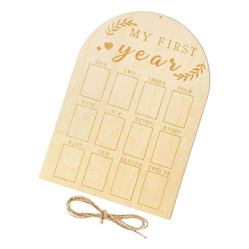 Wooden Nursery Photo Frame For Newborn First Year Milestone Board And Sonogram Pictures - Image 2