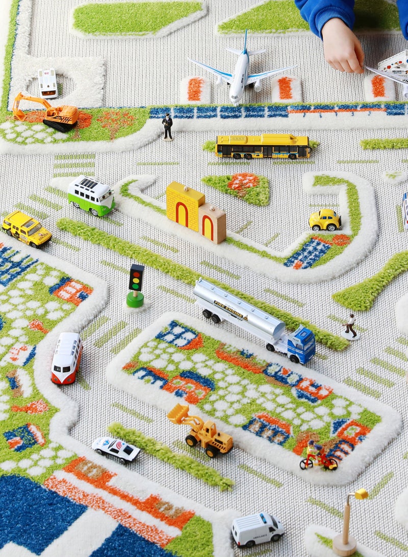 IVI 3D Play Carpet Mini City - Large | Blue | Activity Playmat for Kids & Children | Bedroom, Living Room, Nursery Rug | Polypropylene | Foldable | 180 cm x 134 cm - Image 4