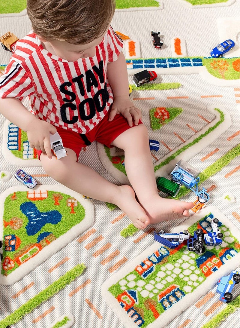 IVI 3D Play Carpet Mini City - Large | Blue | Activity Playmat for Kids & Children | Bedroom, Living Room, Nursery Rug | Polypropylene | Foldable | 180 cm x 134 cm - Image 3
