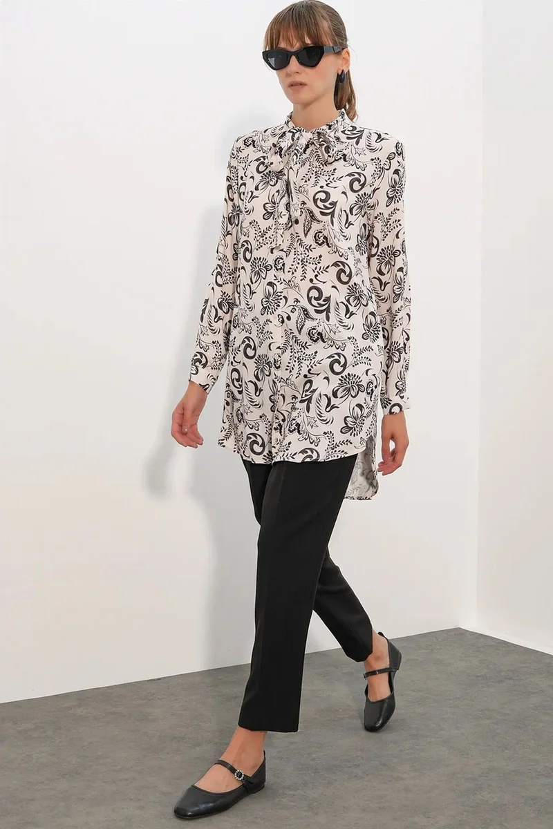 Big Dart BDART Long Floral Viscose Shirt
