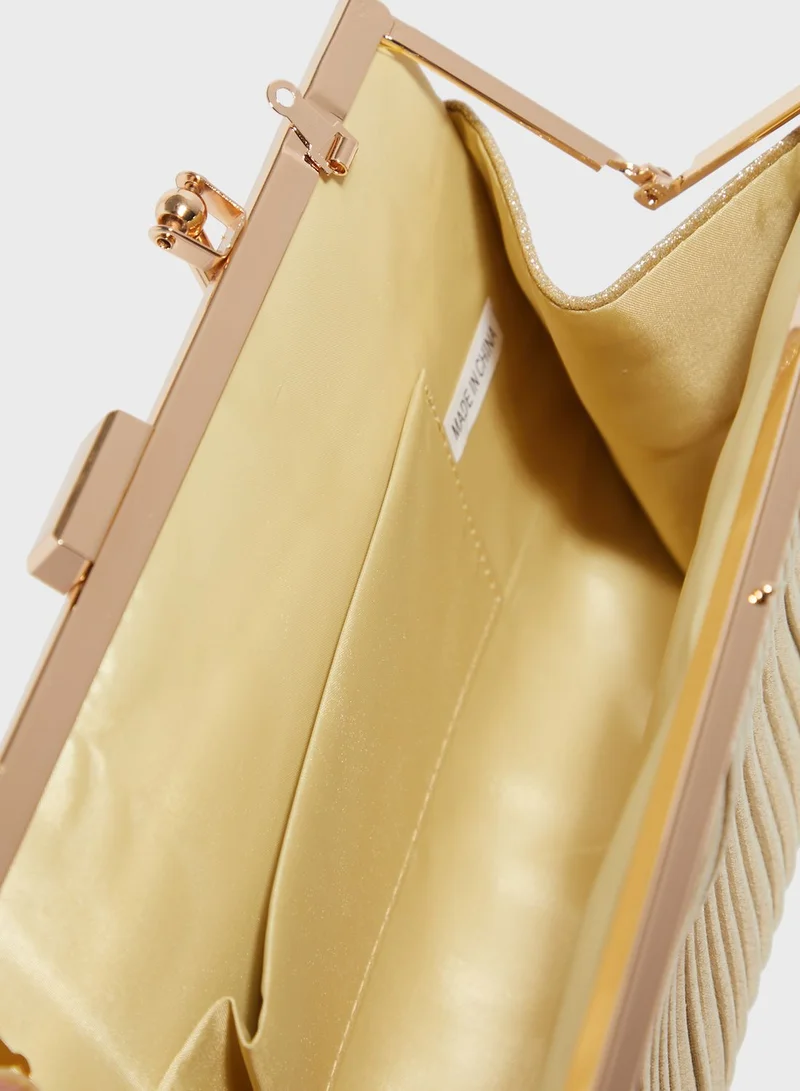 Ella Limited Edition Pleat Effect Clutch With Handle