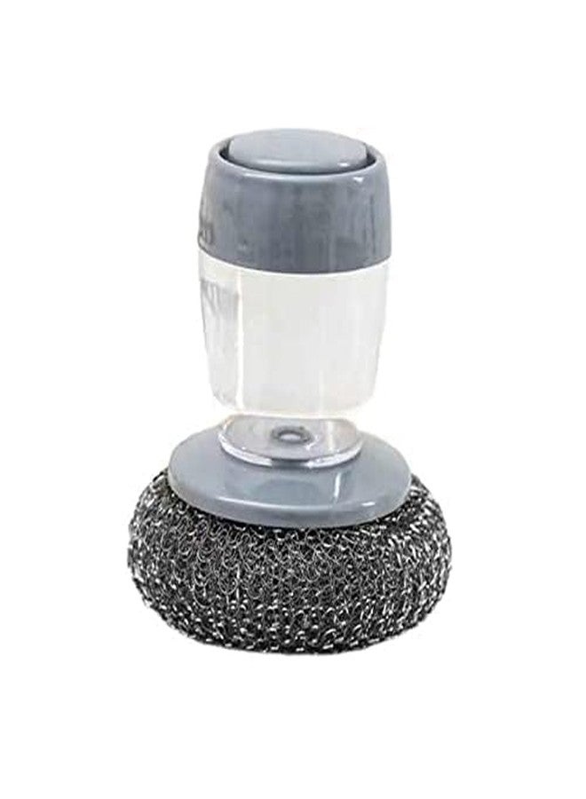 Glowick Dish/Utensils/Tiles Bartan Cleaning Brush with Soap Dispenser for Kitchen Sink Washbasin, Dish Washer with Liquid Storage Holder, Palm Scrub soap Dispenser Washing-up Brush Scrubber (1Pcs) - Image 1