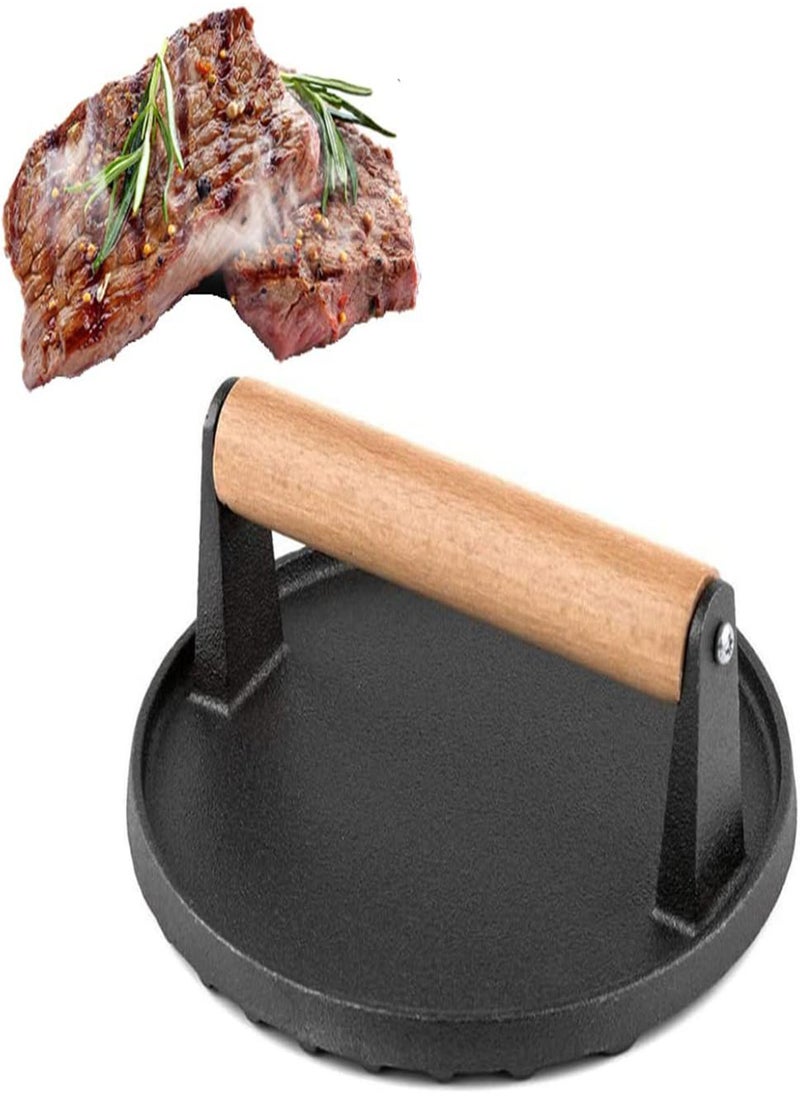 GGOOT - Burger Smasher Smash Burger Press Burger Press Cast Iron Round Iron Steak Grill Press Meat Bacon Press for Cooking Tool - Image 1