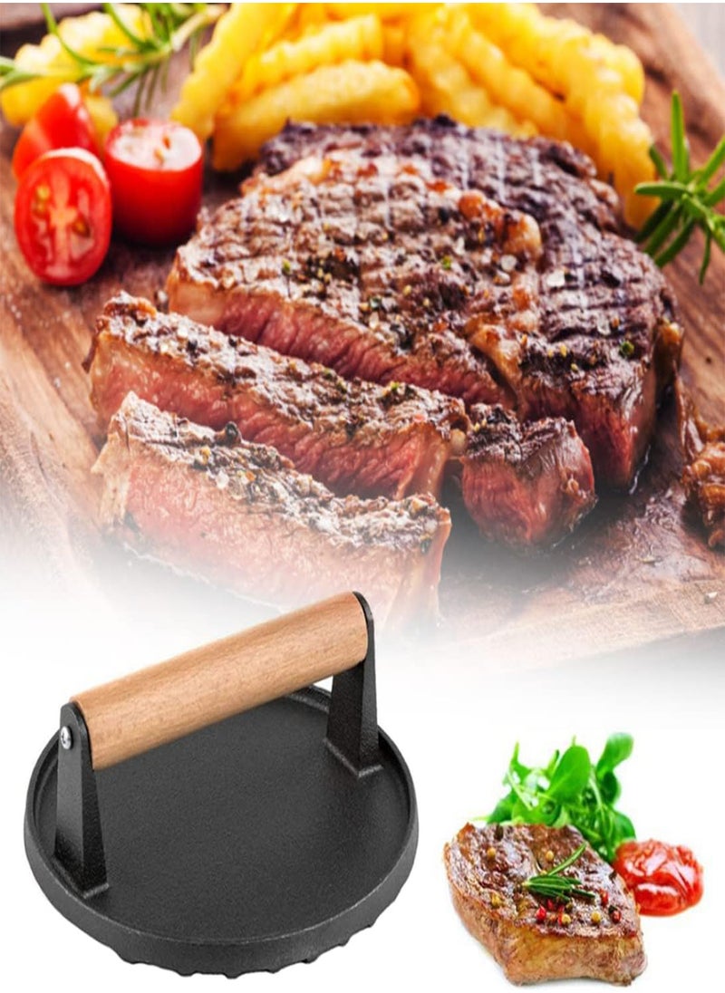 GGOOT - Burger Smasher Smash Burger Press Burger Press Cast Iron Round Iron Steak Grill Press Meat Bacon Press for Cooking Tool - Image 1