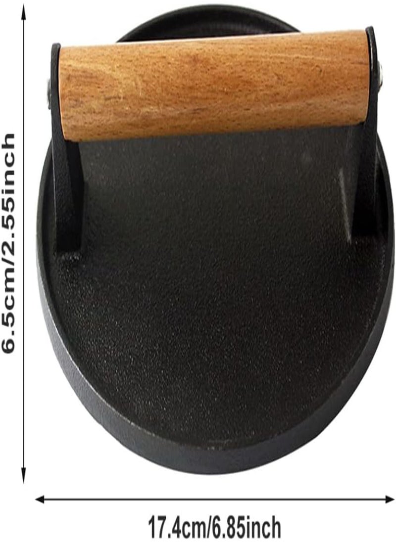 GGOOT - Burger Smasher Smash Burger Press Burger Press Cast Iron Round Iron Steak Grill Press Meat Bacon Press for Cooking Tool - Image 1