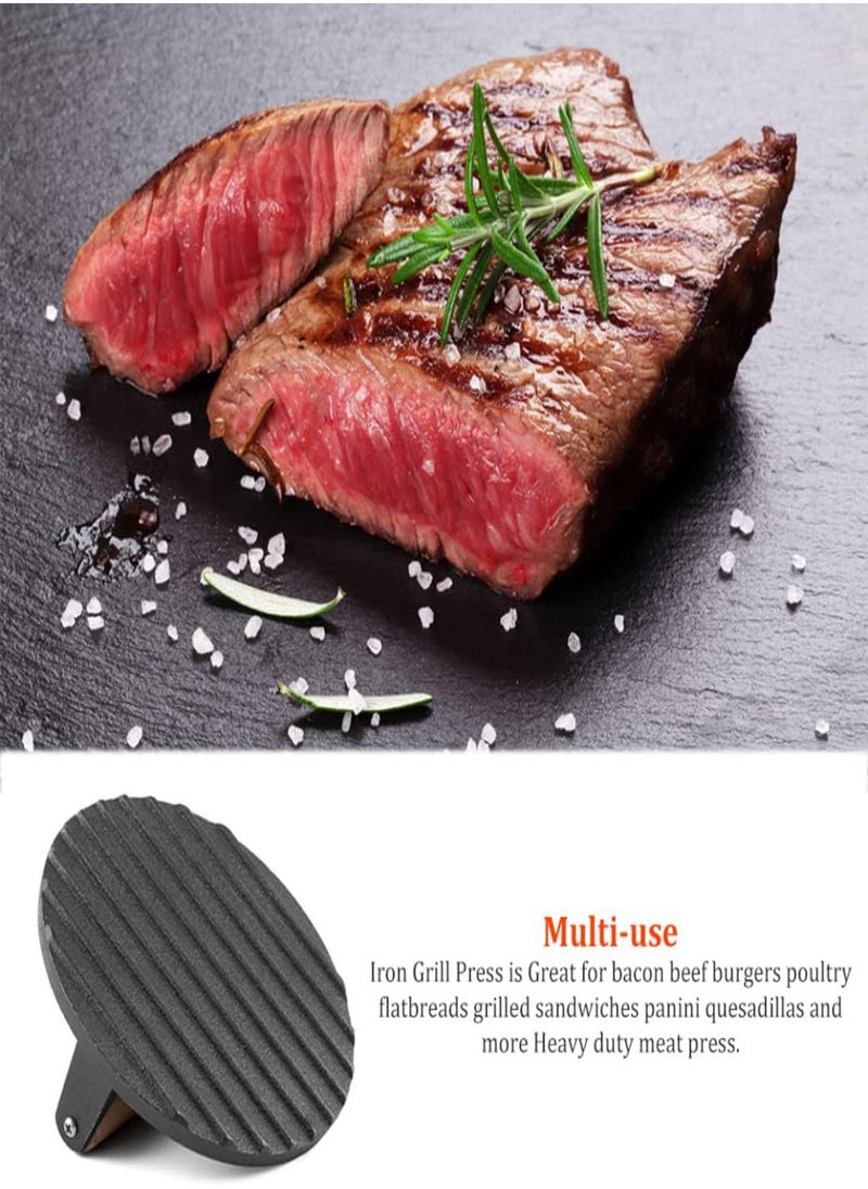 GGOOT - Burger Smasher Smash Burger Press Burger Press Cast Iron Round Iron Steak Grill Press Meat Bacon Press for Cooking Tool - Image 1