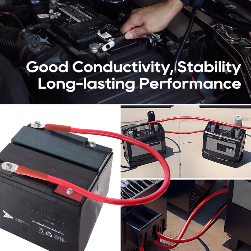 TOPDC 4 AWG Battery Cable 24-Inch Battery Inverter Cables Set All Copper Conductor Wire with 3/8" Ring Terminals (4 Gauge x 24 Inches) for Car Truck RV Solar, Replacement Parts & Accessories - Image 5