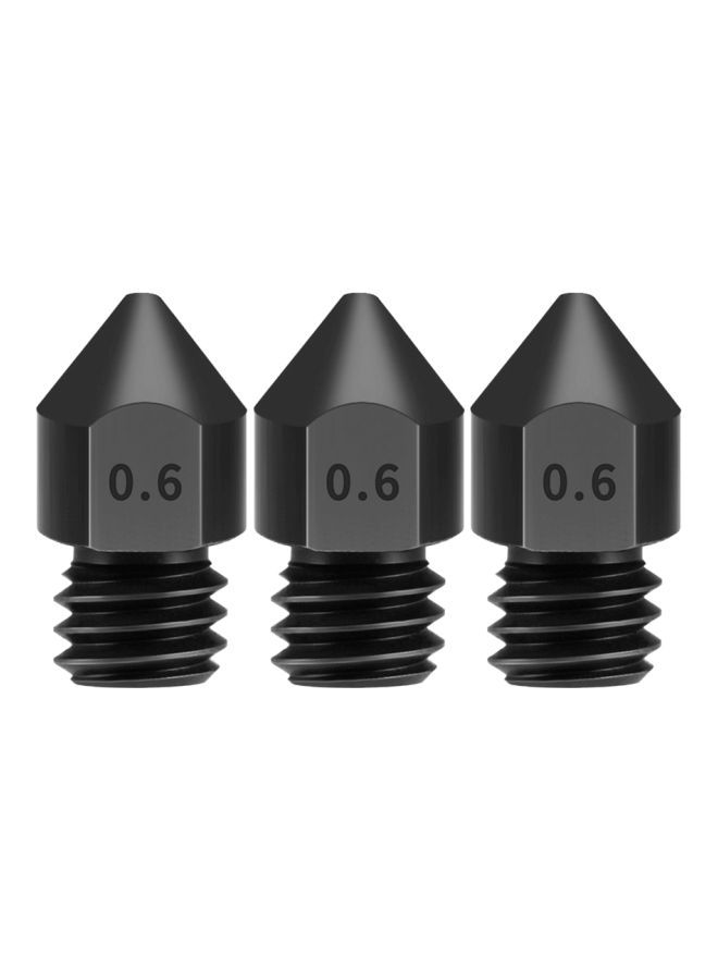 NIBEMINENT 3-Piece Hardened Steel Nozzle For 3D Printer Black - Image 1
