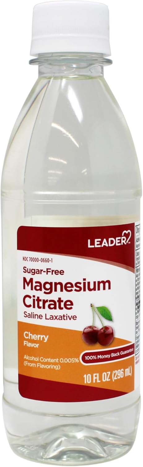 Leader Magnesium Citrate Saline Laxative SugarFree Cherry Flavor 10 FL OZ - Image 1