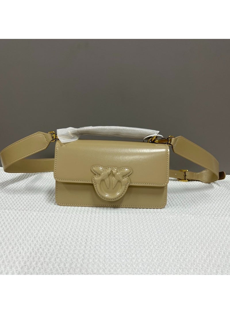Pinko Solid Color Wide Shoulder Strap Crossbody Shoulder Bag 21*12*8cm - Image 1