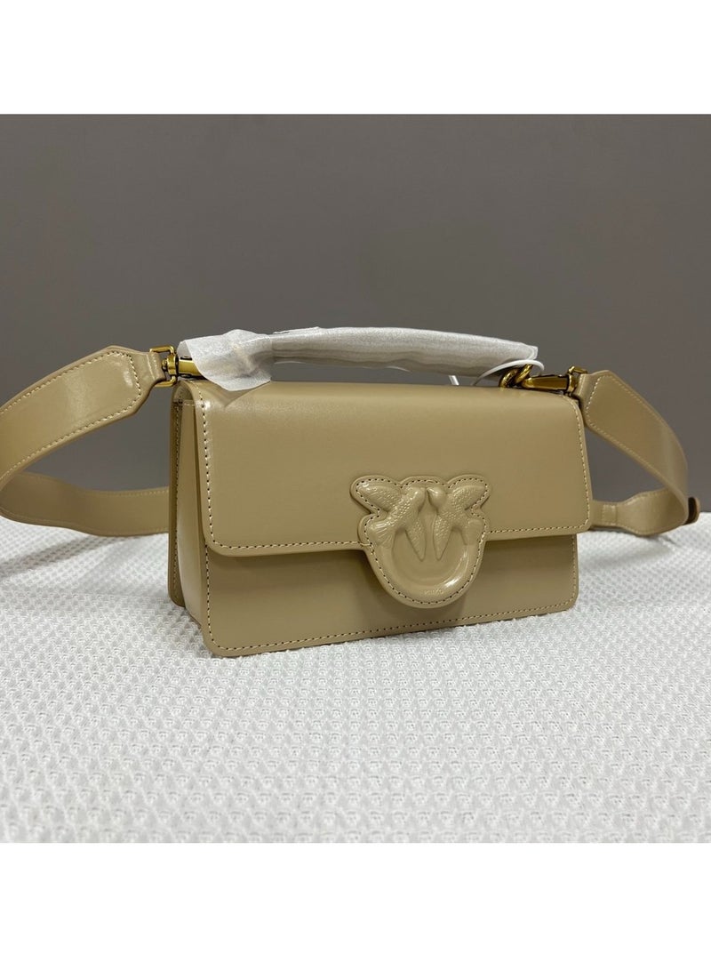 Pinko Solid Color Wide Shoulder Strap Crossbody Shoulder Bag 21*12*8cm - Image 2