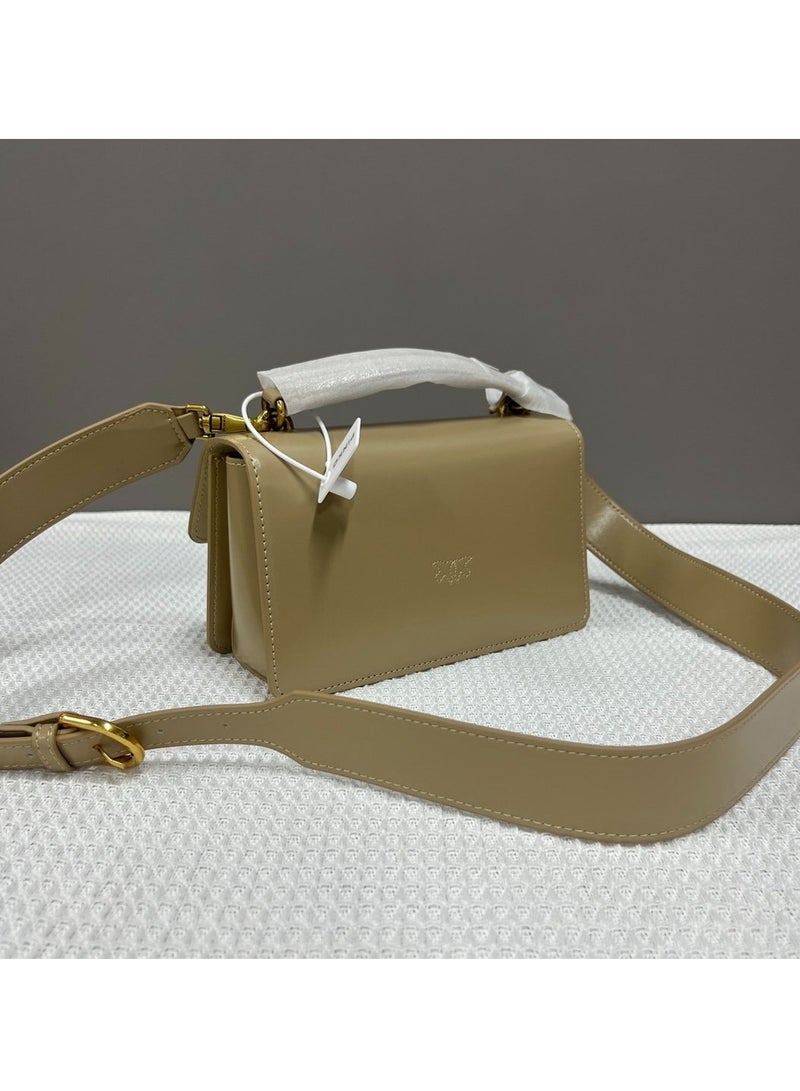 Pinko Solid Color Wide Shoulder Strap Crossbody Shoulder Bag 21*12*8cm - Image 3