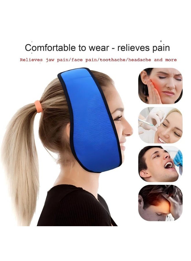 HaHaHai Face Ice Pack Wrap, Ice Pack Wrap with 4 Reusable Hot Cold Therapy Gel Packs, Pain Relief for TMJ, Wisdom Teeth,Dental Implants, Chin, Head, Oral and Facial Surgery - Image 2