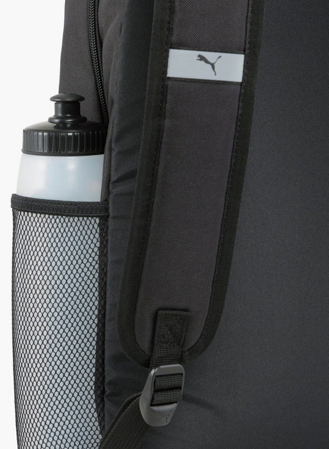 PUMA Logo Print School Backpack with Adjustable Shoulder Straps and Zip Closure  - Image 4