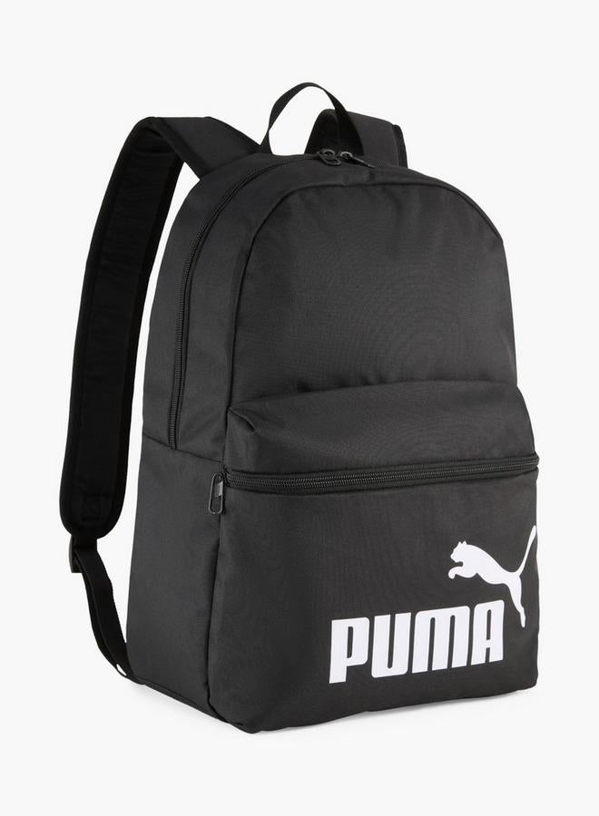 PUMA Logo Print School Backpack With Adjustable Shoulder Straps And Zip Closure - Image 1