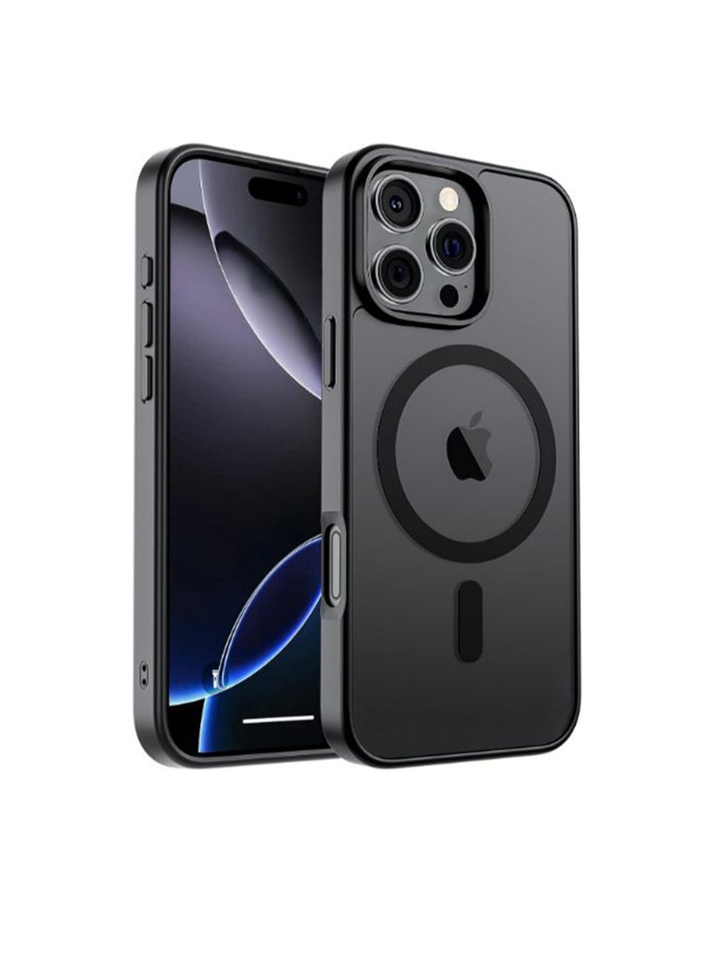 WRISTWISE Case for iPhone 16 Pro (Military Grade Drop Protection) Translucent Matte Shockproof with Anti-Fingerprint Phone Cover, Black - Image 1