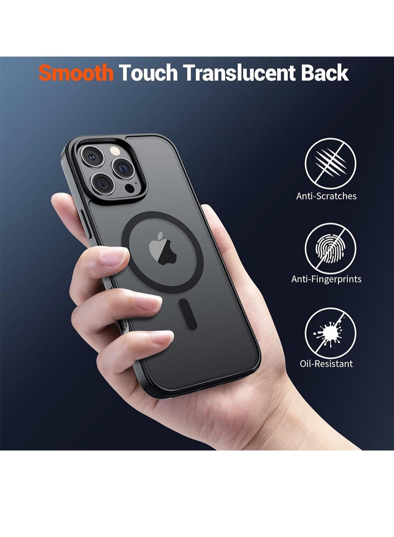 WRISTWISE Case for iPhone 16 Pro (Military Grade Drop Protection) Translucent Matte Shockproof with Anti-Fingerprint Phone Cover, Black - Image 4