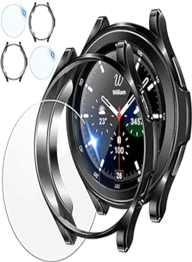 Next [2+2 Pack] Classic Screen Protector Case for Samsung Galaxy 4, 2 Pack Gelatin Protective Film and 2 Pack TPU Bumper Watch Cover Accessories Set (46mm - Next store