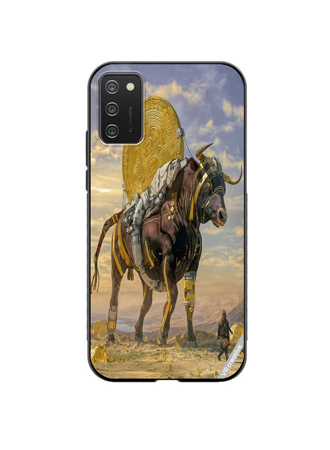 VR CREATIVE Protective Case Cover For Samsung Galaxy A02s Bitcoin Horse Design Multicolour - Image 1