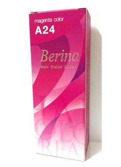 Berina Permanent Hair Dye Color Cream A24 Magenta Made In Thailand By Capushino  - Image 1