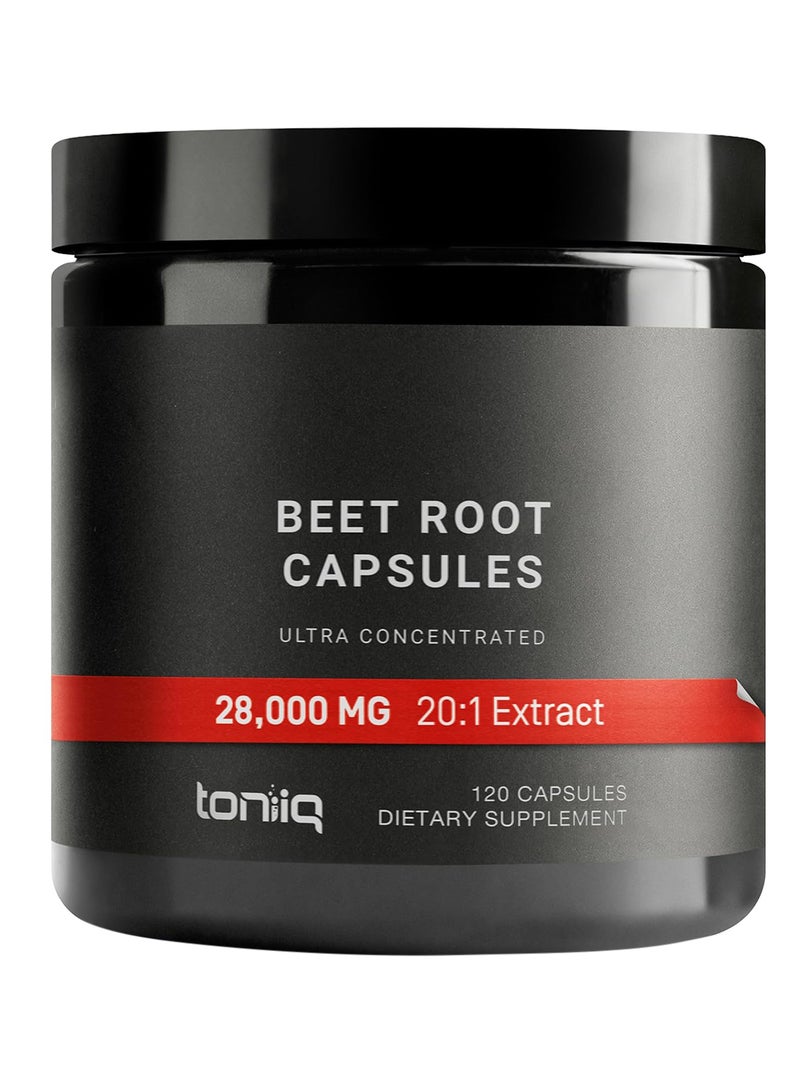 Toniiq Concentrated Extract Beet Root Capsules Thirdparty Tested Beets Supplements 120 Veggie Caps 60 Servings - Image 1