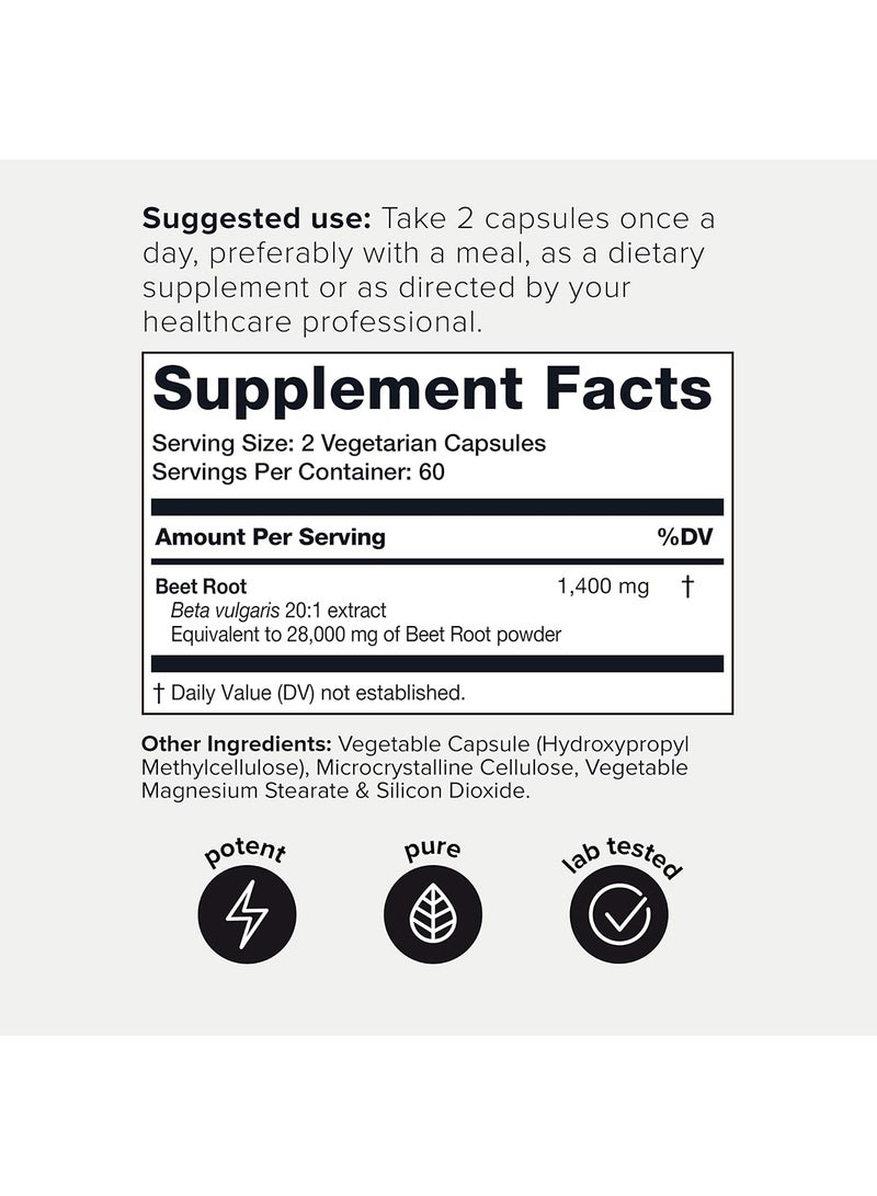 Toniiq Concentrated Extract Beet Root Capsules Thirdparty Tested Beets Supplements 120 Veggie Caps 60 Servings - Image 2