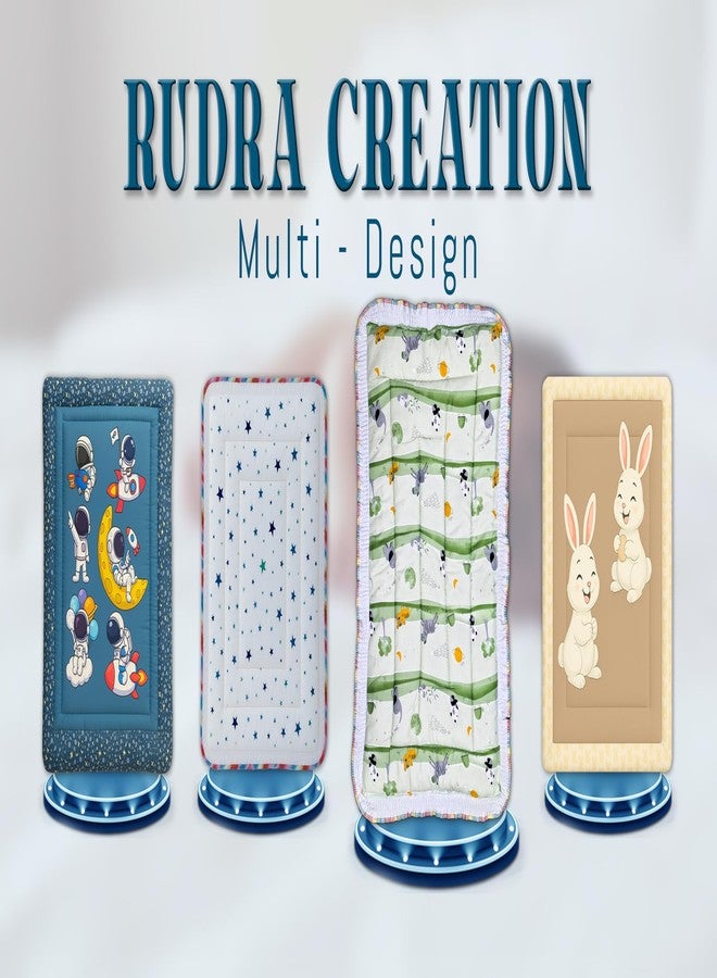 RUDRA CREATION® Baby Cotton Crib Sheet with Animal Print, Newborn Bedding Mat, Soft Godadi, Green and White - Image 3