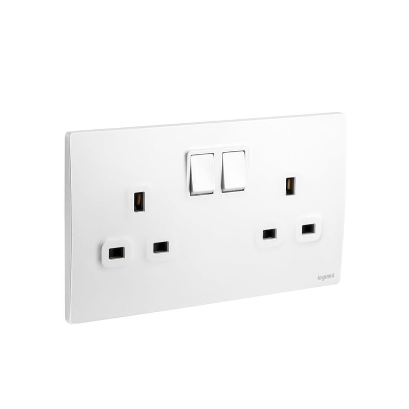 Legrand Mallia Senses 13A 2 Gang Switch Socket