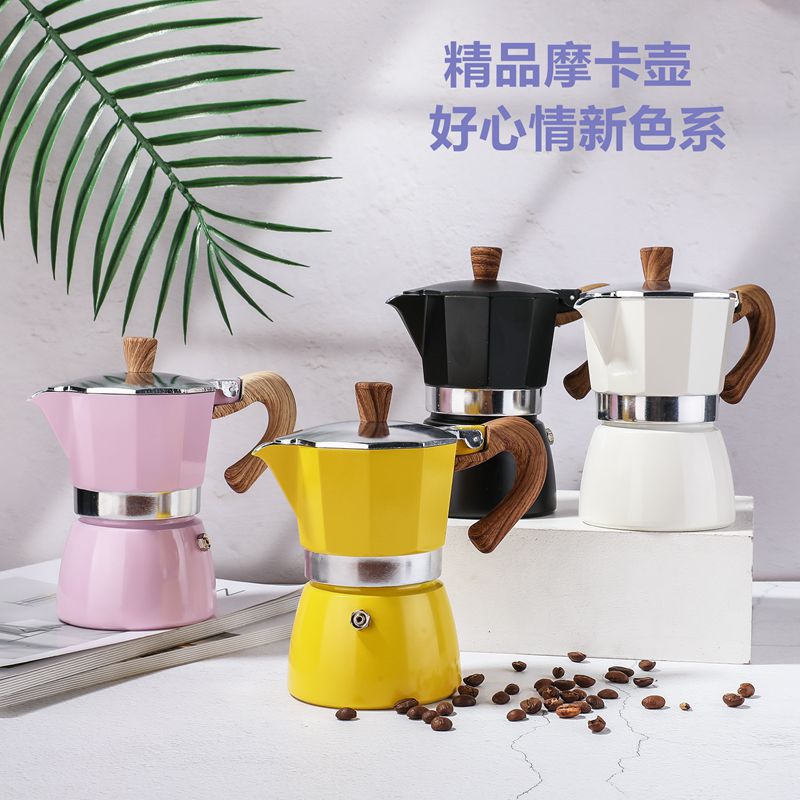 Italian Household Hand-Brewed Coffee Grinder Coffee Pot Moka Pot Commercial Coffee Cup Grinder Set - Image 3