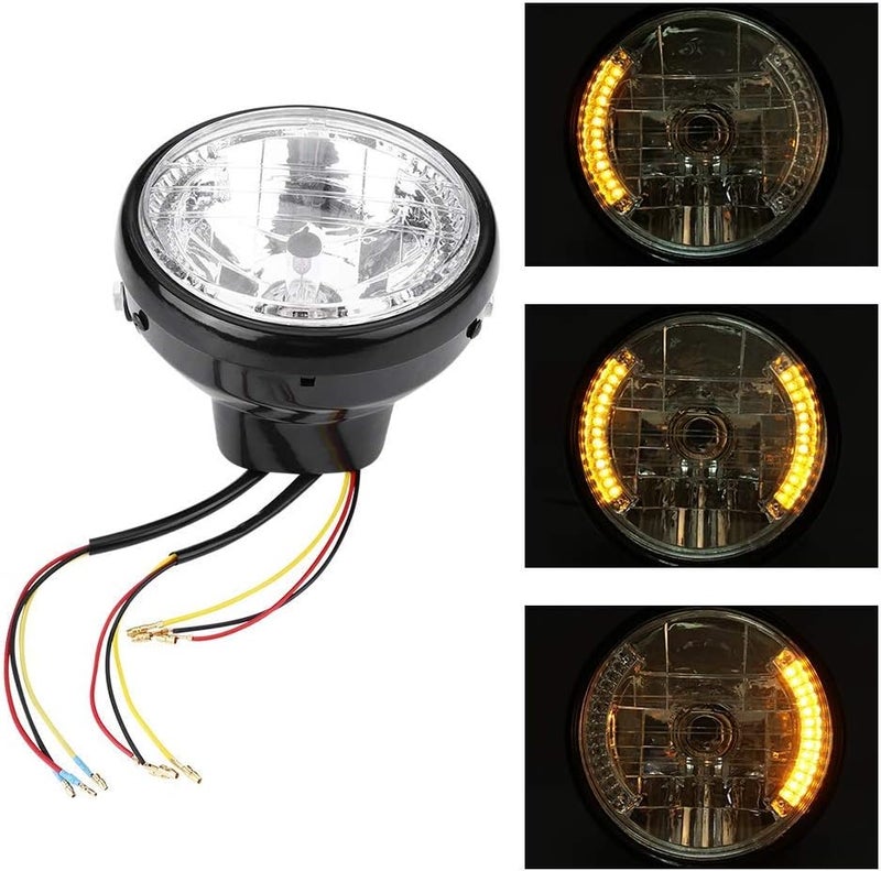 ZERONE مصباح أمامي للدراجة النارية، مصباح قيادة LED عالمي للدراجات النارية مع قاعدة، 7 إنش - Image 2