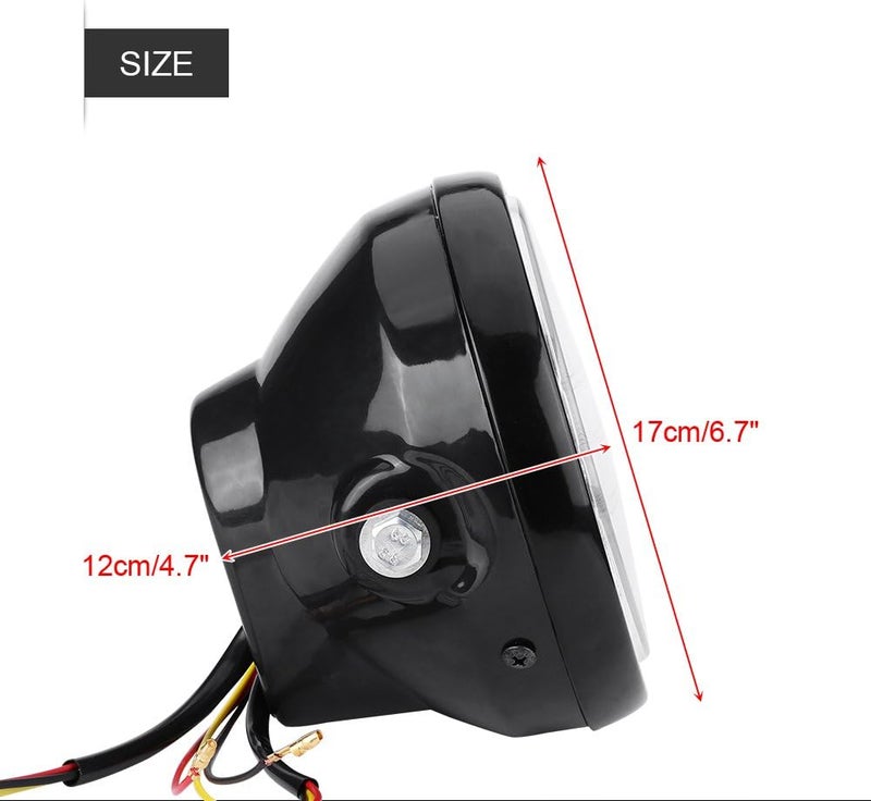 ZERONE مصباح أمامي للدراجة النارية، مصباح قيادة LED عالمي للدراجات النارية مع قاعدة، 7 إنش - Image 3