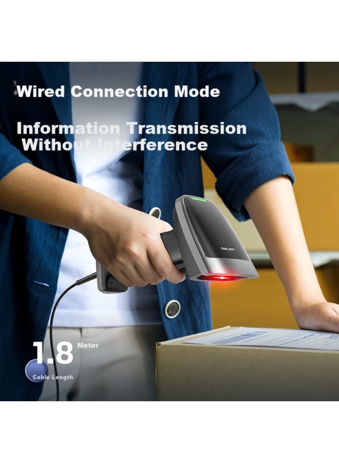Wired Barcode Scanner With 2d Code Reader For Traceability, Cashier, Medical Insurance Payment, And Express Logistics Inquiry 1.3mp Aa307