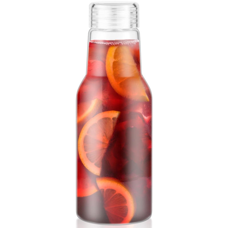 CWHHRN 17 Oz Glass Juice Bottles with Lids, Glass Bottles, BPA Free, Borosilicate Glass for Juicing, Smoothies, Infused Water, Beverage Storage, Shaker Bottles (1 Pack) - Image 1