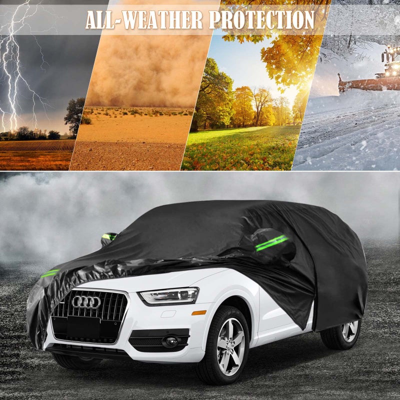 SPORTULI Waterproof Car Cover Replace for 2012-2025 Audi Q3, 6 Layers All Weather Full Car Covers with Zipper Door & Windproof Bands for Snow Rain Dust Hail Protection (Q3) - Image 5