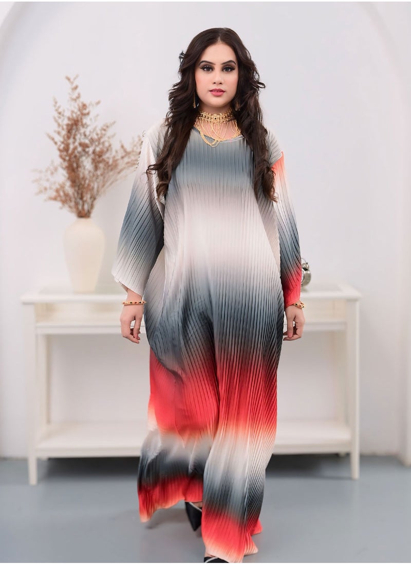 Noor Zara - Gradient Pleated Kaftan Dress - Image 1