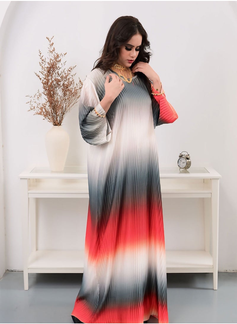 Noor Zara - Gradient Pleated Kaftan Dress - Image 1