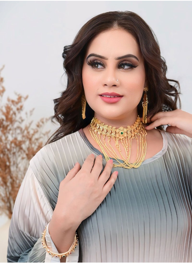 Noor Zara - Gradient Pleated Kaftan Dress - Image 1