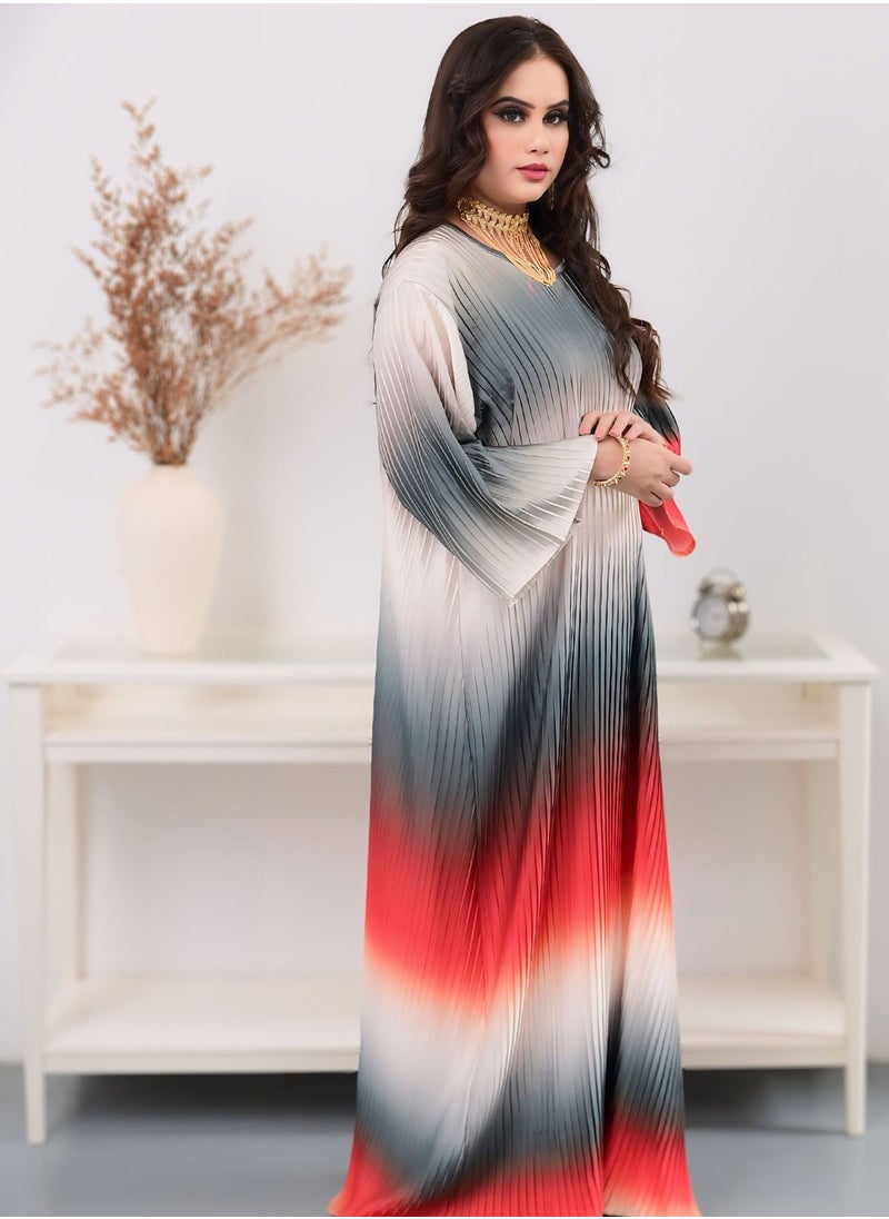 Noor Zara - Gradient Pleated Kaftan Dress - Image 1