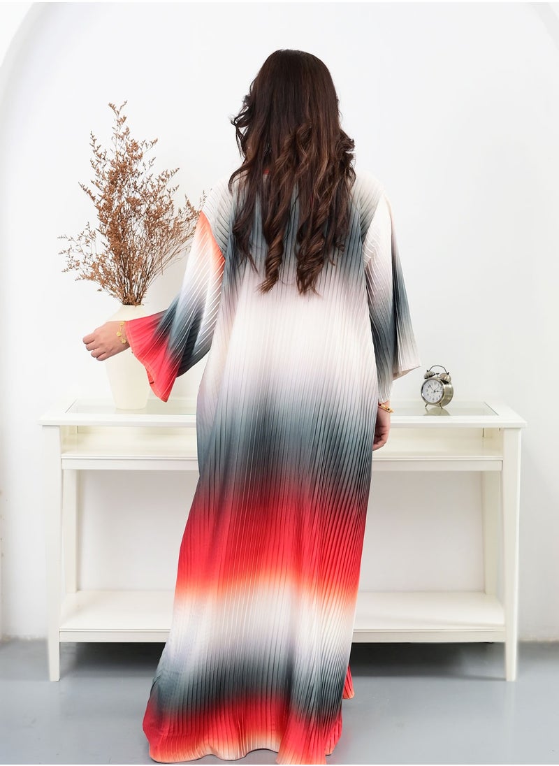 Noor Zara - Gradient Pleated Kaftan Dress - Image 1