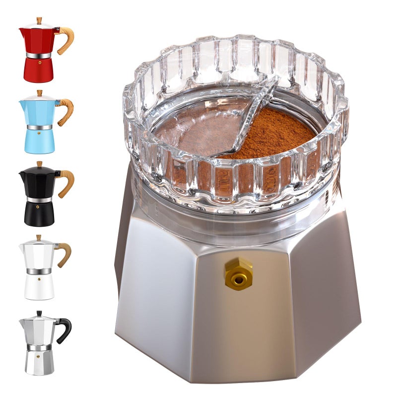 DITOSH Moka Pot Dosing Funnel Transparent Mocha Dispenser Precise Volume Control Perfect Extraction Ratio for 6 Cup Aluminum Espresso Stovetop Coffeemaker-L72mm - Image 1