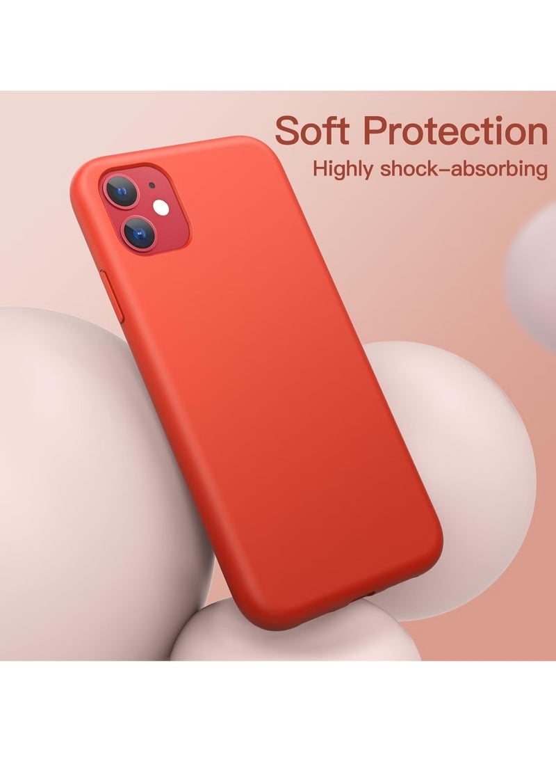 دوسالا جراب iPhone 11، جراب هاتف من السيليكون السائل لهاتف iPhone 11 مقاس 6.1 بوصة، غطاء واقٍ ناعم حريري ملون (أحمر) - Image 4