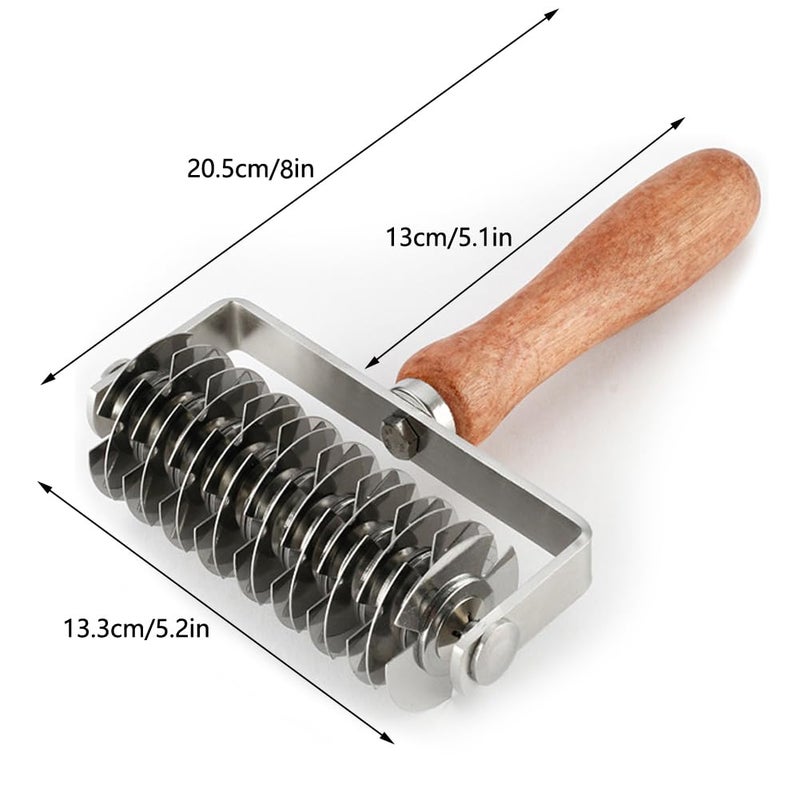 VINMEN Pastry Lattice Roller Cutter - Stainless Steel Dough Lattice for Pie Pizza Bread beef wellington Pastry Crust Roller Cutter - Image 2