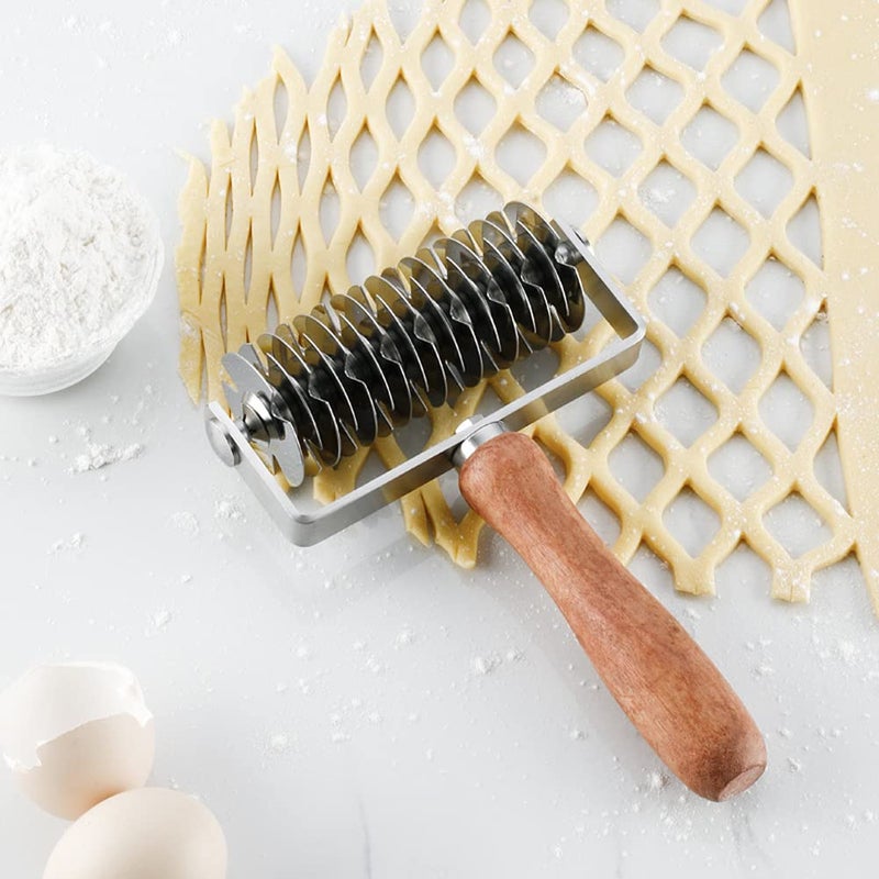 VINMEN Pastry Lattice Roller Cutter - Stainless Steel Dough Lattice for Pie Pizza Bread beef wellington Pastry Crust Roller Cutter - Image 4